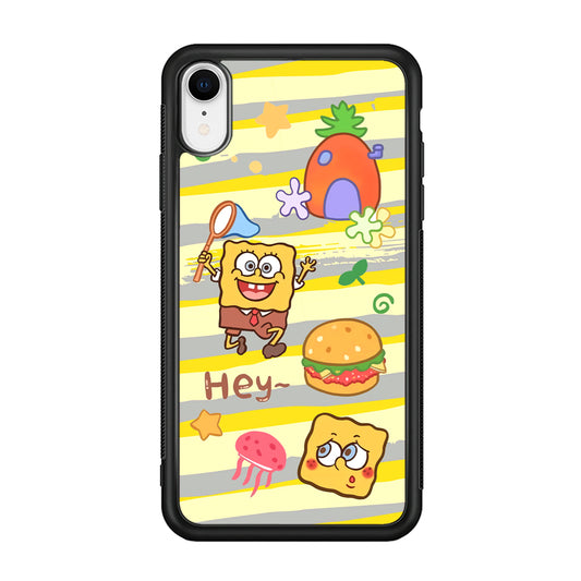 Mr Squarepants Fishing The Jellyfish iPhone XR Case