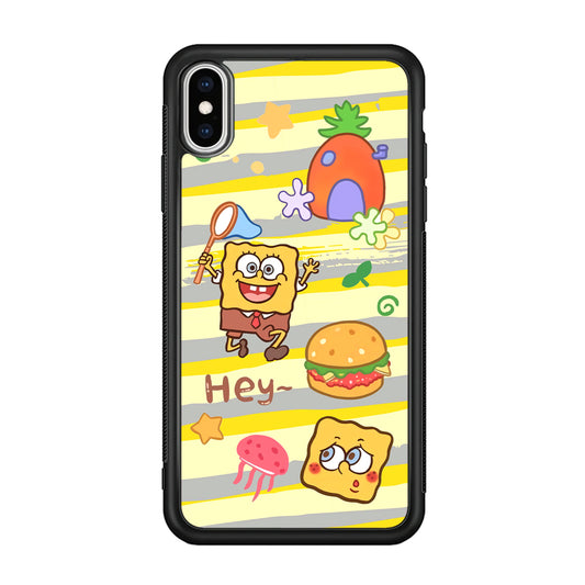 Mr Squarepants Fishing The Jellyfish iPhone X Case