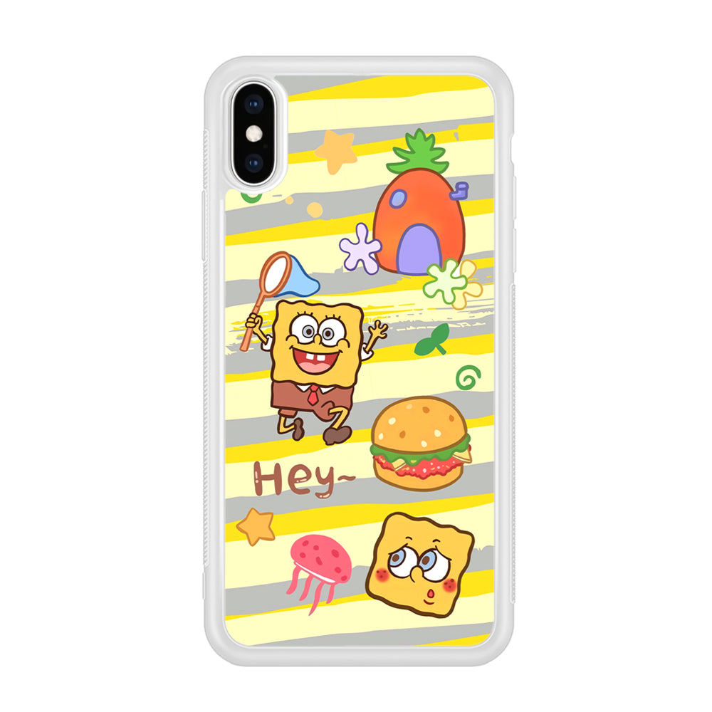 Mr Squarepants Fishing The Jellyfish iPhone X Case