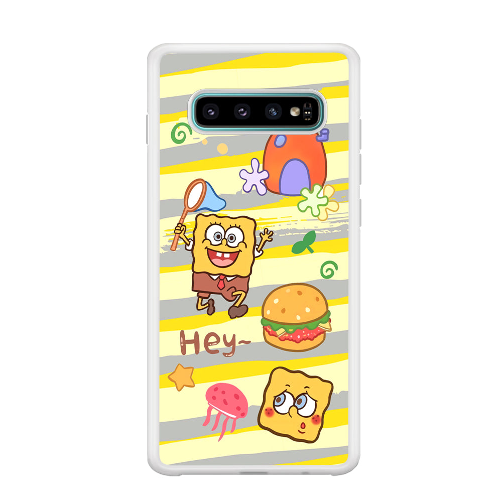 Mr Squarepants Fishing The Jellyfish Samsung Galaxy S10 Case