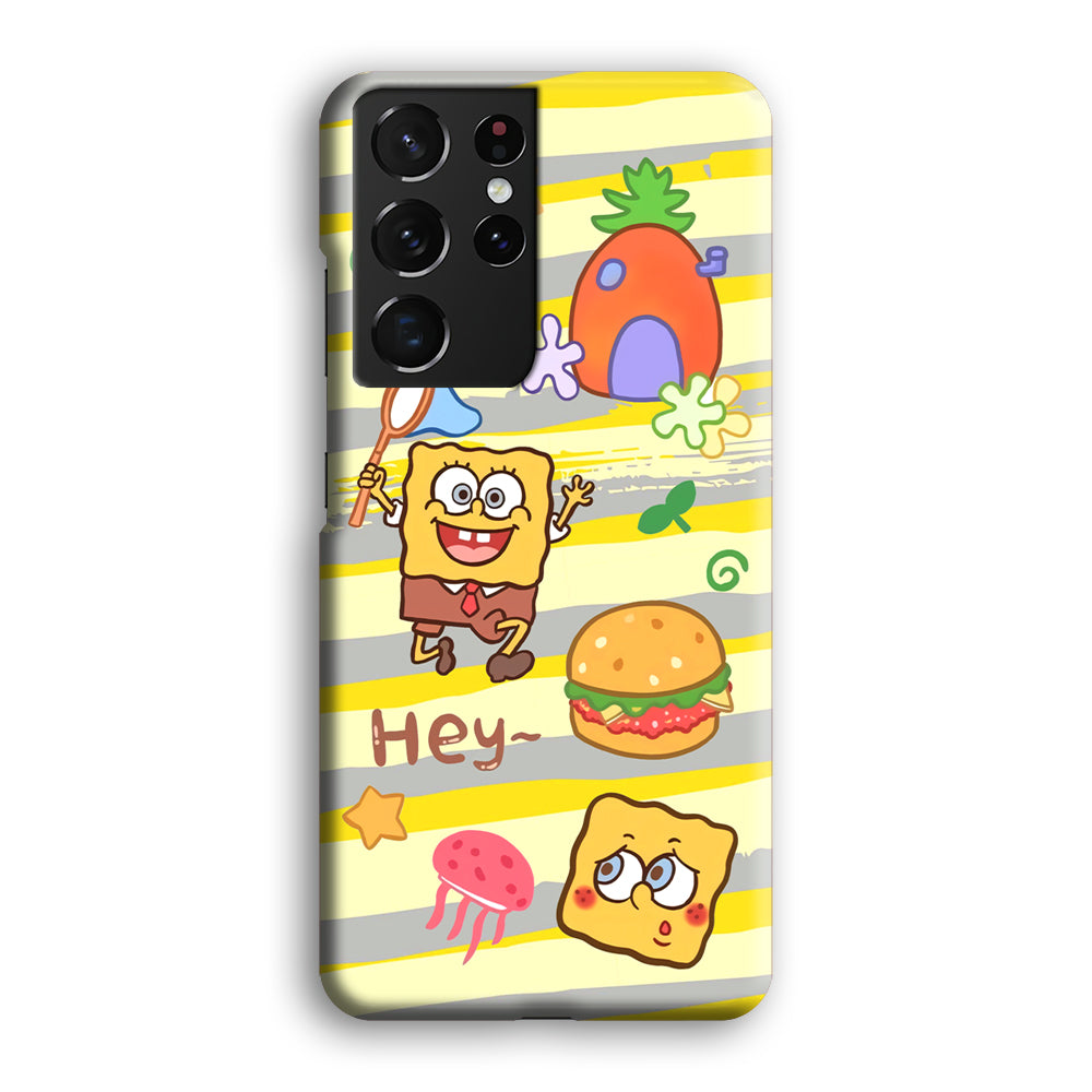 Mr Squarepants Fishing The Jellyfish Samsung Galaxy S21 Ultra Case