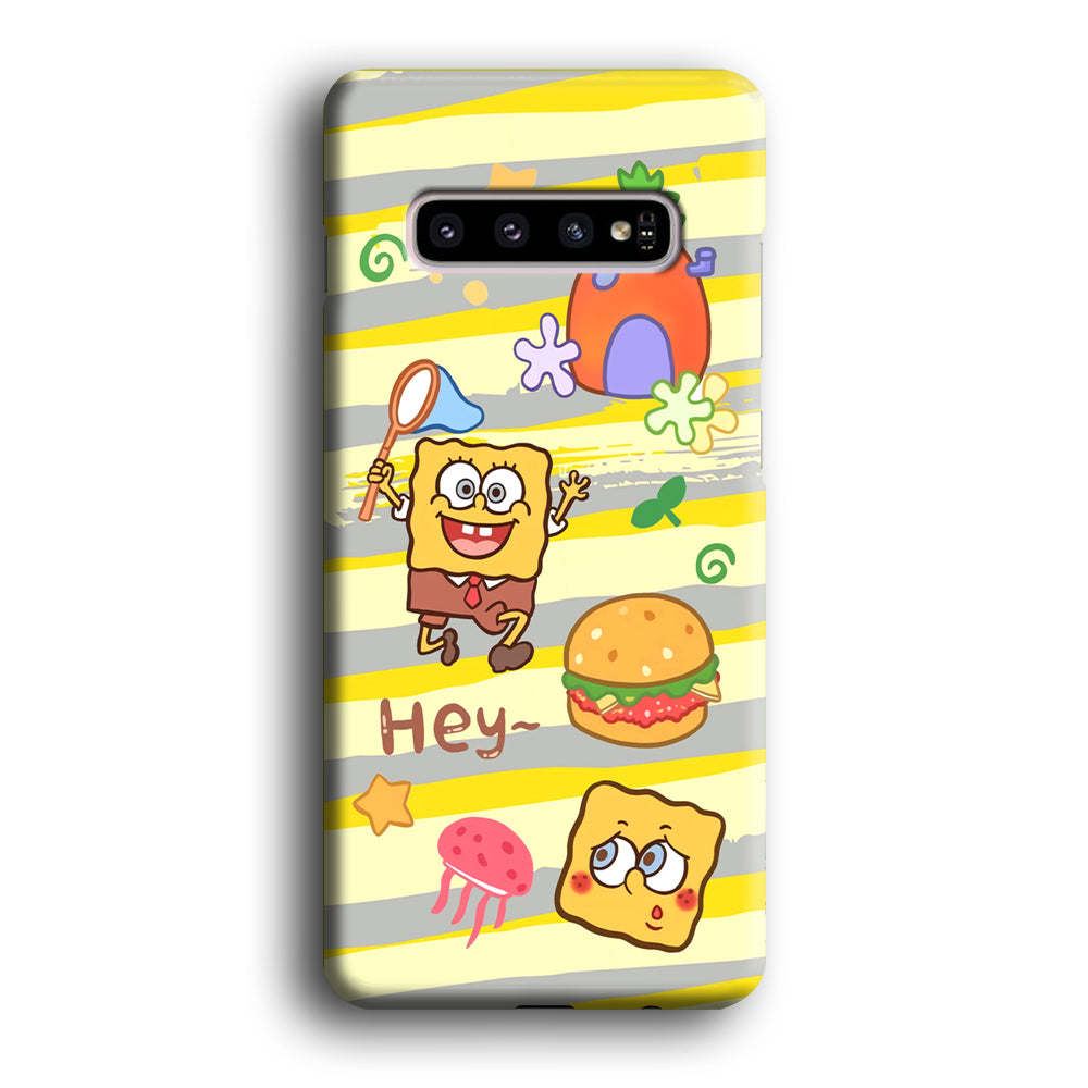 Mr Squarepants Fishing The Jellyfish Samsung Galaxy S10 Case