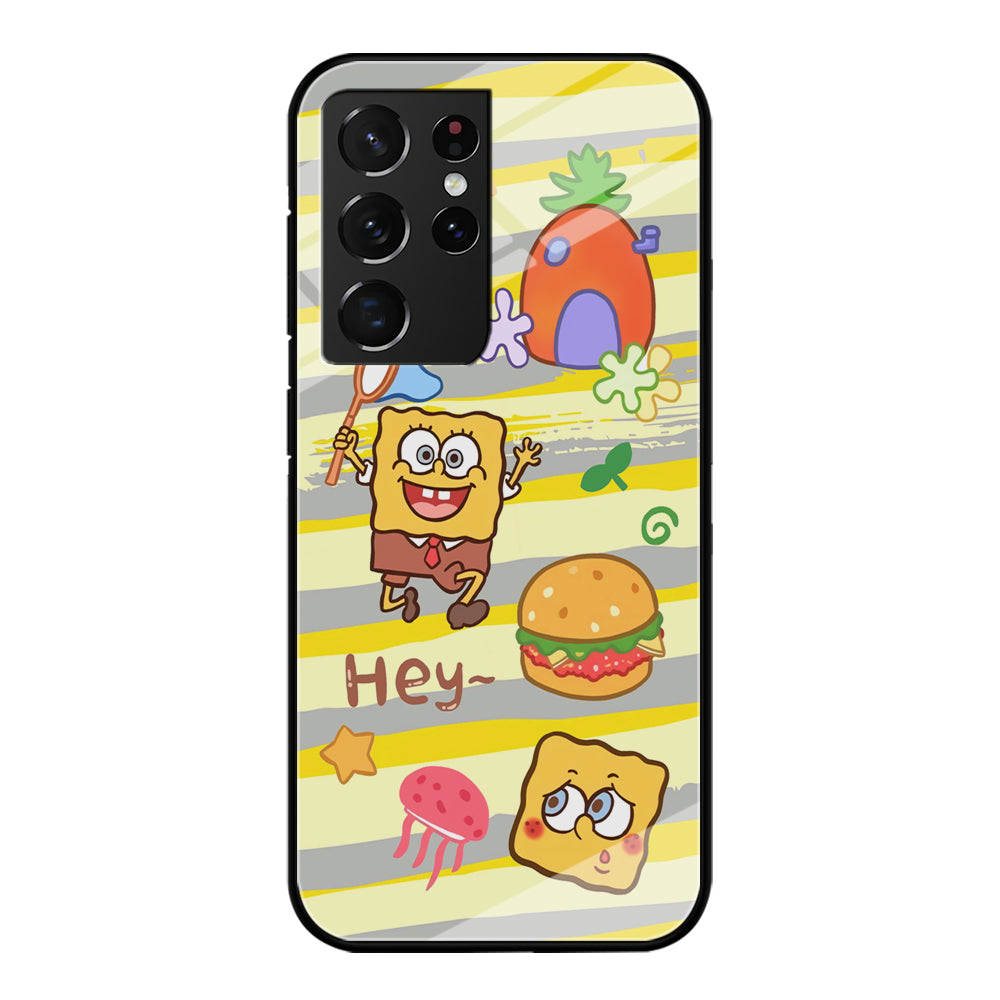 Mr Squarepants Fishing The Jellyfish Samsung Galaxy S21 Ultra Case