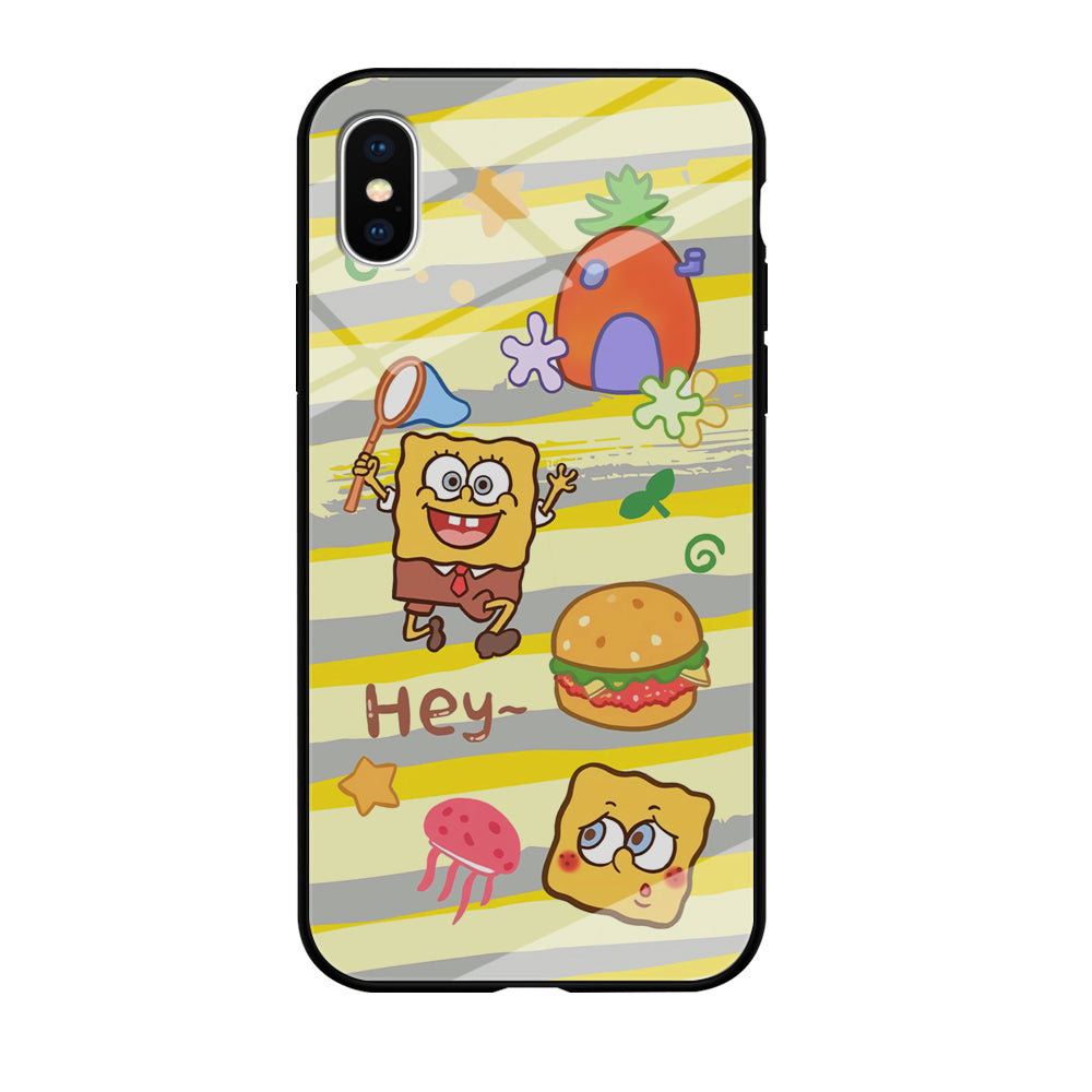 Mr Squarepants Fishing The Jellyfish iPhone X Case