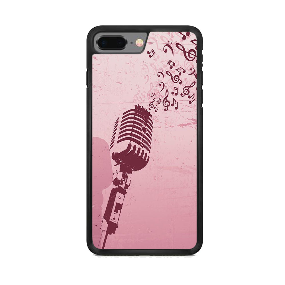 Music Ventage Microphone Pink Art iPhone 7 Plus Case
