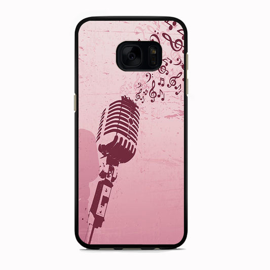 Music Ventage Microphone Pink Art Samsung Galaxy S7 Edge Case