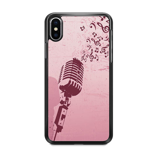 Music Ventage Microphone Pink Art iPhone XS MAX Case