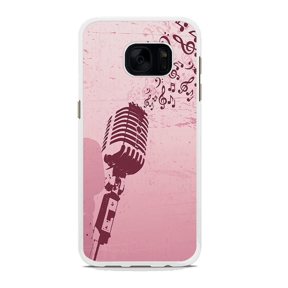 Music Ventage Microphone Pink Art Samsung Galaxy S7 Edge Case