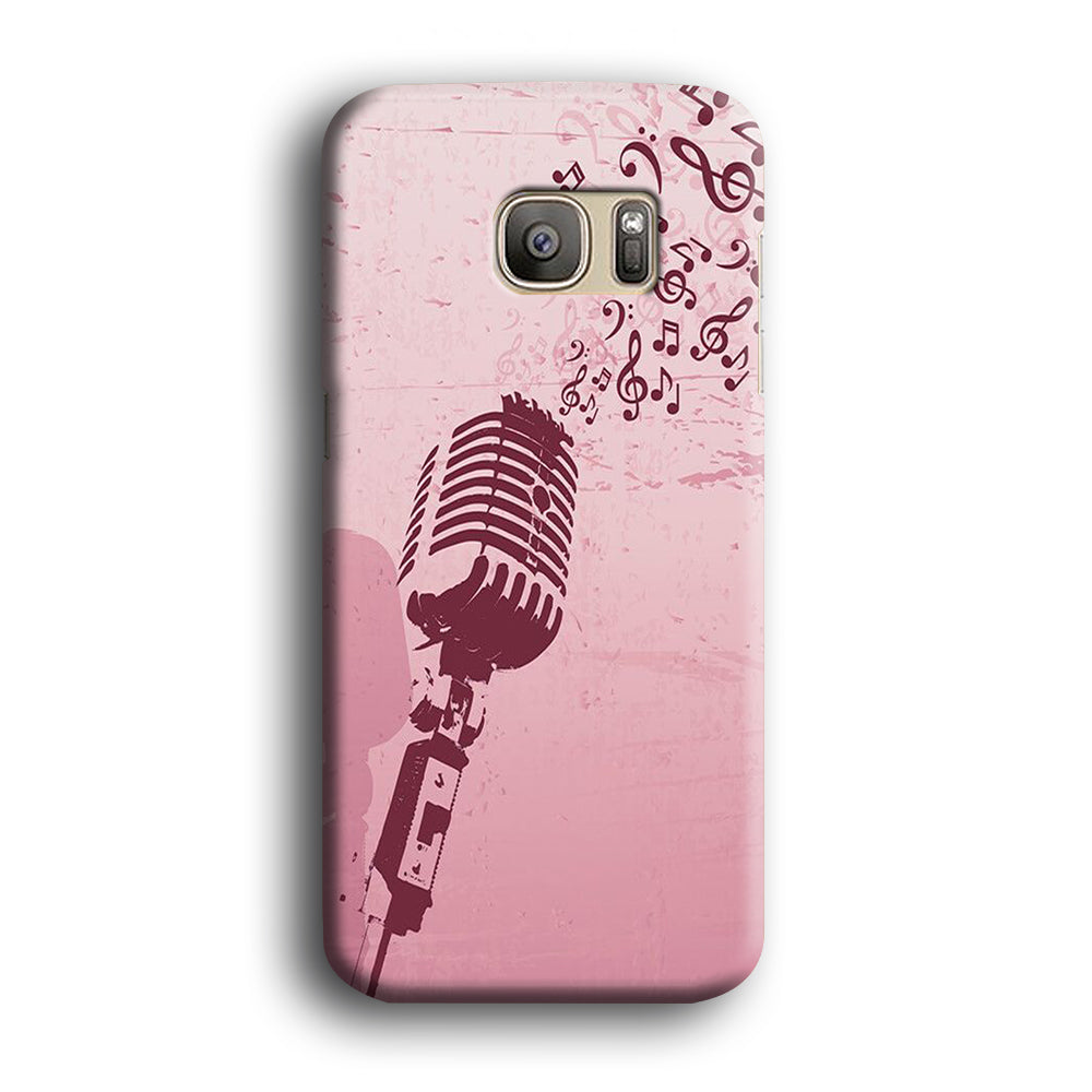 Music Ventage Microphone Pink Art Samsung Galaxy S7 Edge Case