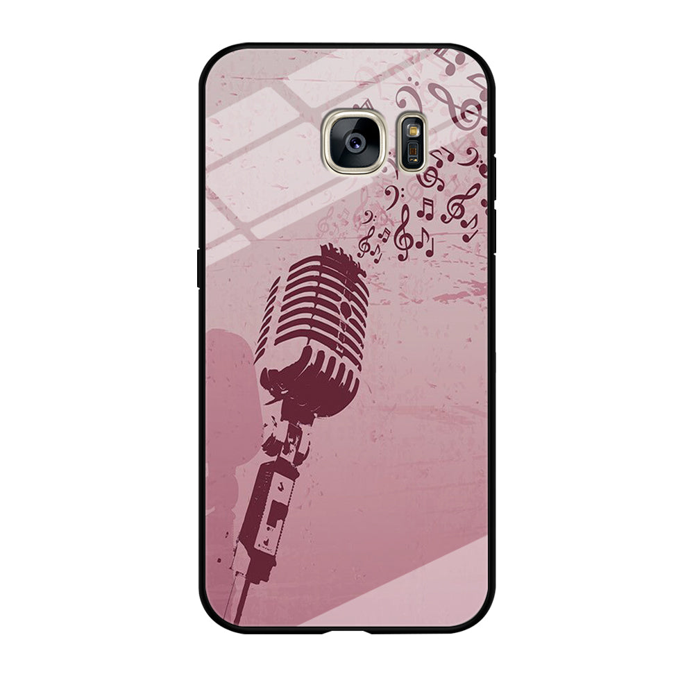 Music Ventage Microphone Pink Art Samsung Galaxy S7 Edge Case