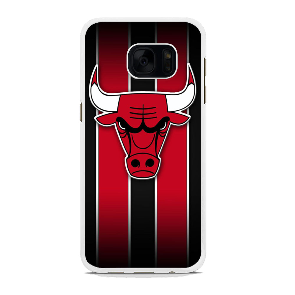 NBA Chicago Bulls Red Stripe Samsung Galaxy S7 Edge Case