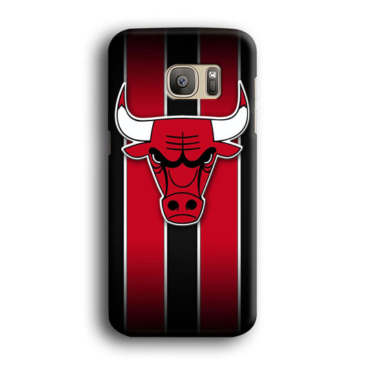 NBA Chicago Bulls Red Stripe Samsung Galaxy S7 Edge Case