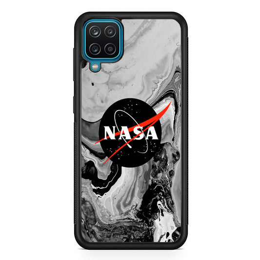 Nasa Grey Marble Samsung Galaxy A12 Case