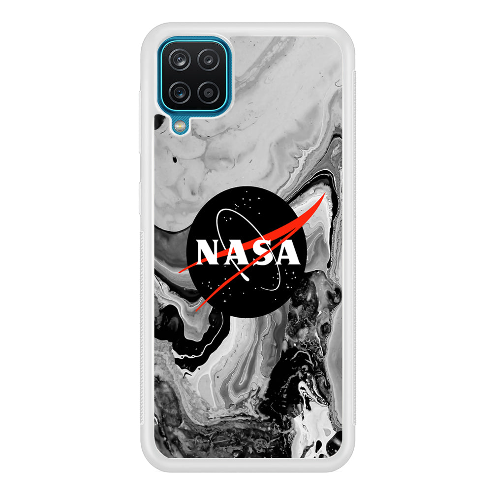 Nasa Grey Marble Samsung Galaxy A12 Case