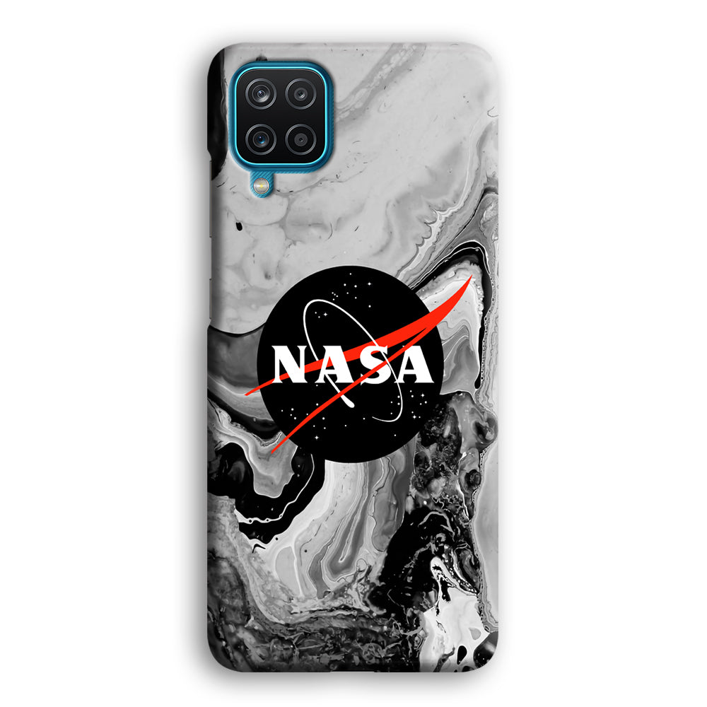 Nasa Grey Marble Samsung Galaxy A12 Case