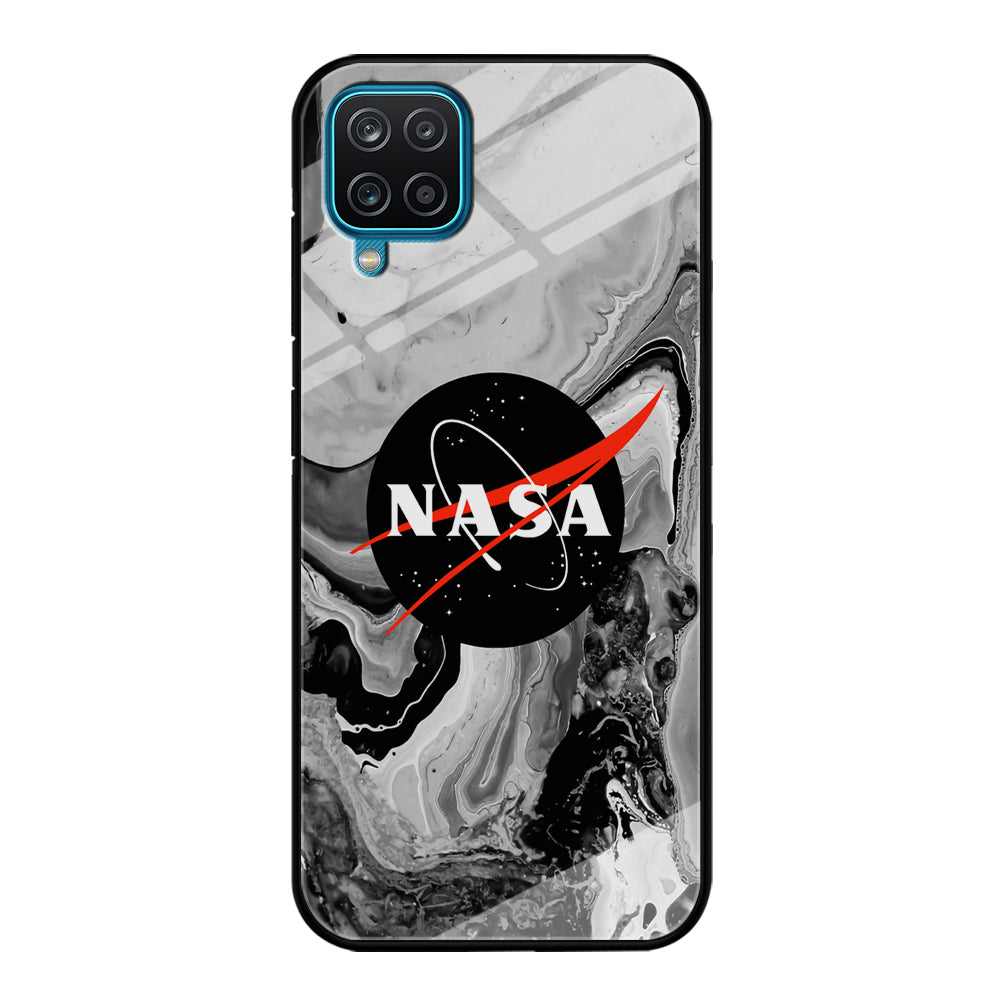 Nasa Grey Marble Samsung Galaxy A12 Case