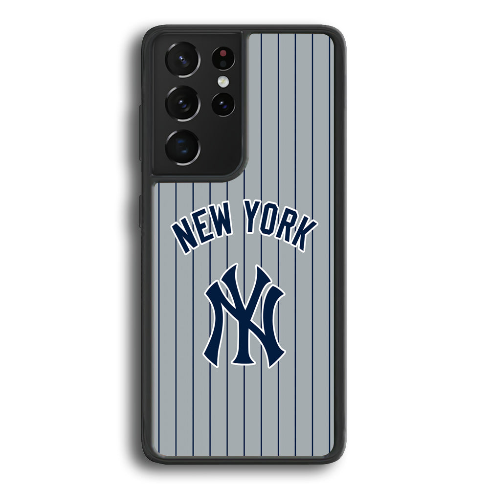 New York Yankees Curves Line Jersey Samsung Galaxy S21 Ultra Case