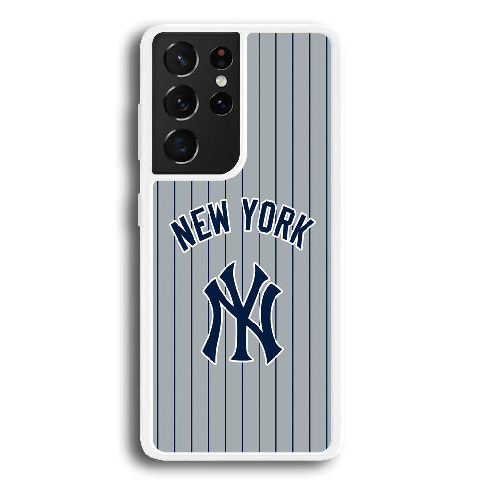 New York Yankees Curves Line Jersey Samsung Galaxy S21 Ultra Case