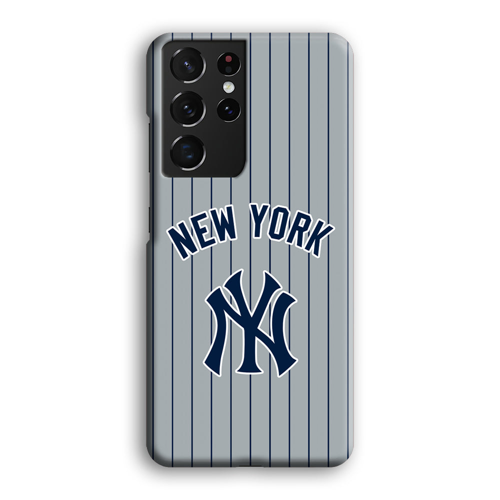 New York Yankees Curves Line Jersey Samsung Galaxy S21 Ultra Case