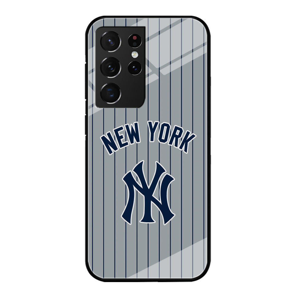 New York Yankees Curves Line Jersey Samsung Galaxy S21 Ultra Case