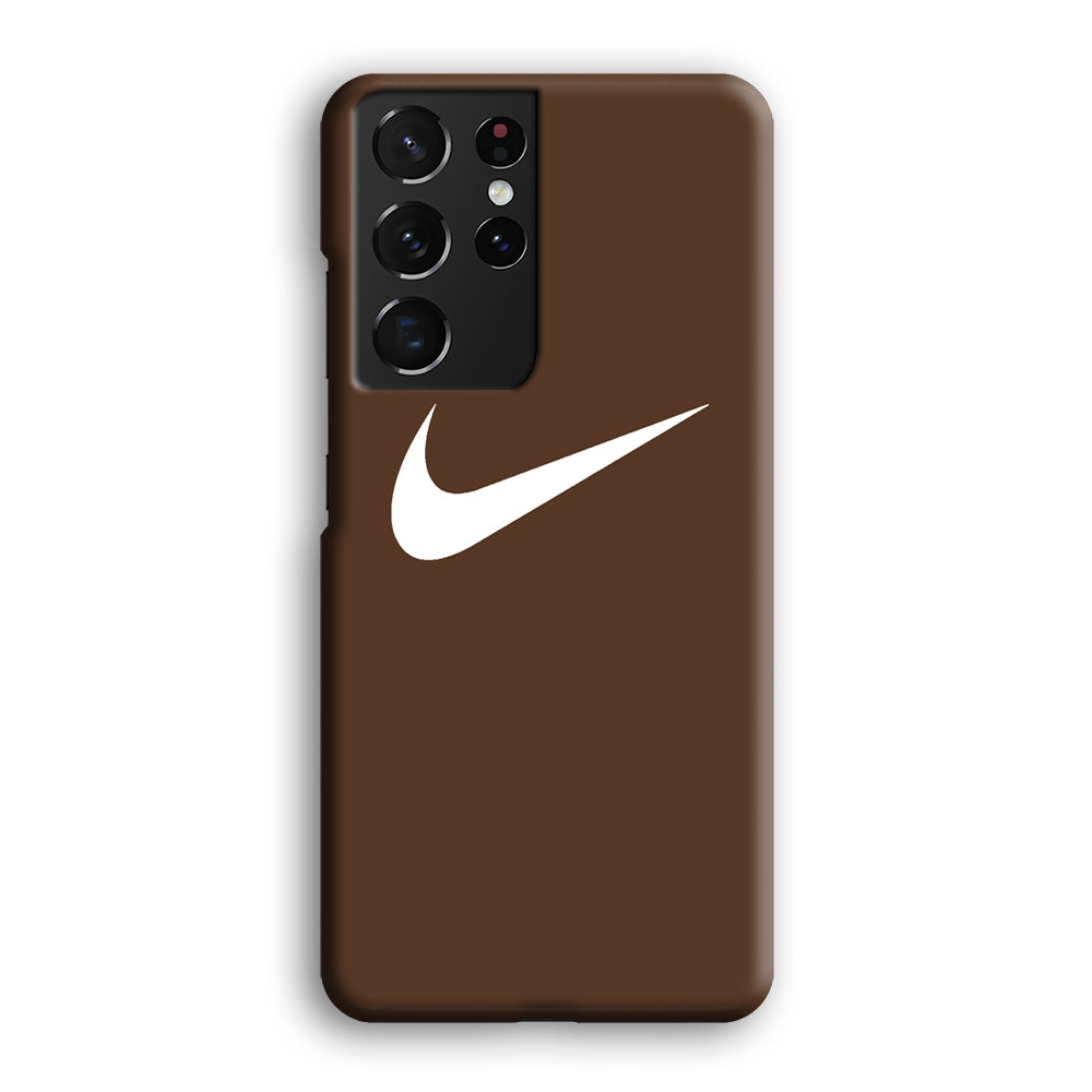 Nike Dark Chocolate Simple Samsung Galaxy S21 Ultra Case