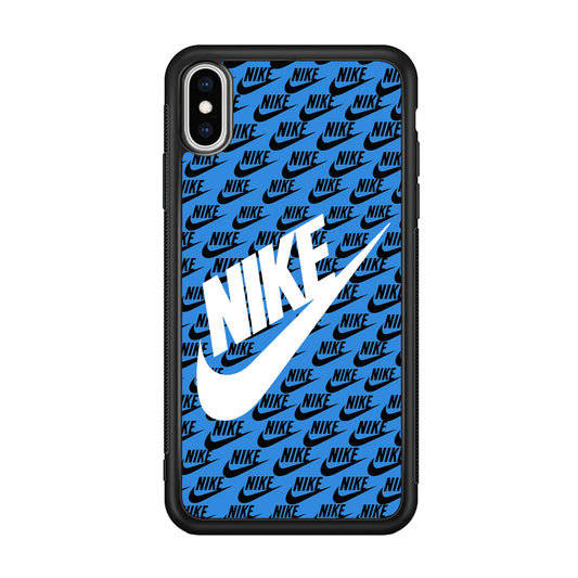 Nike Doodle Logo Blue iPhone X Case