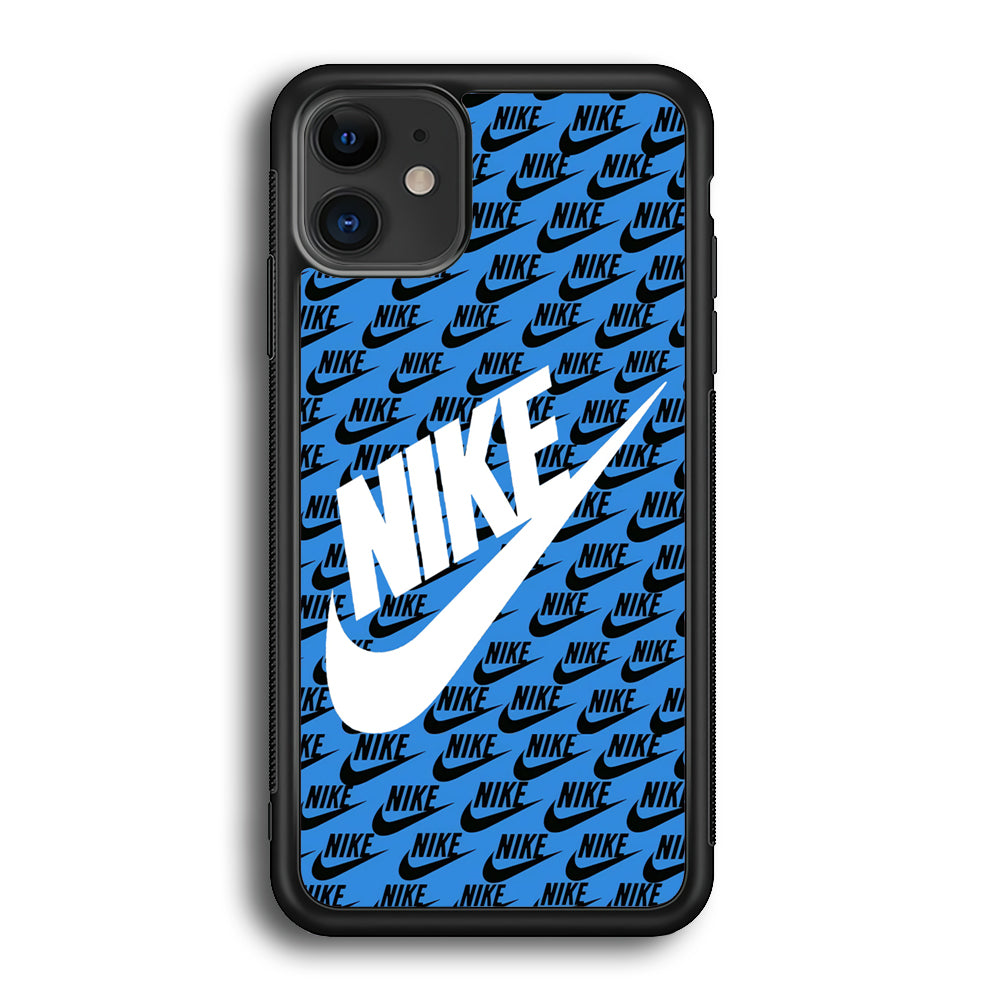 Nike Doodle Logo Blue iPhone 12 Case