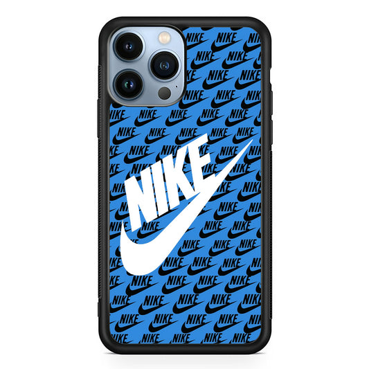 Nike Doodle Logo Blue iPhone 13 Pro Max Case