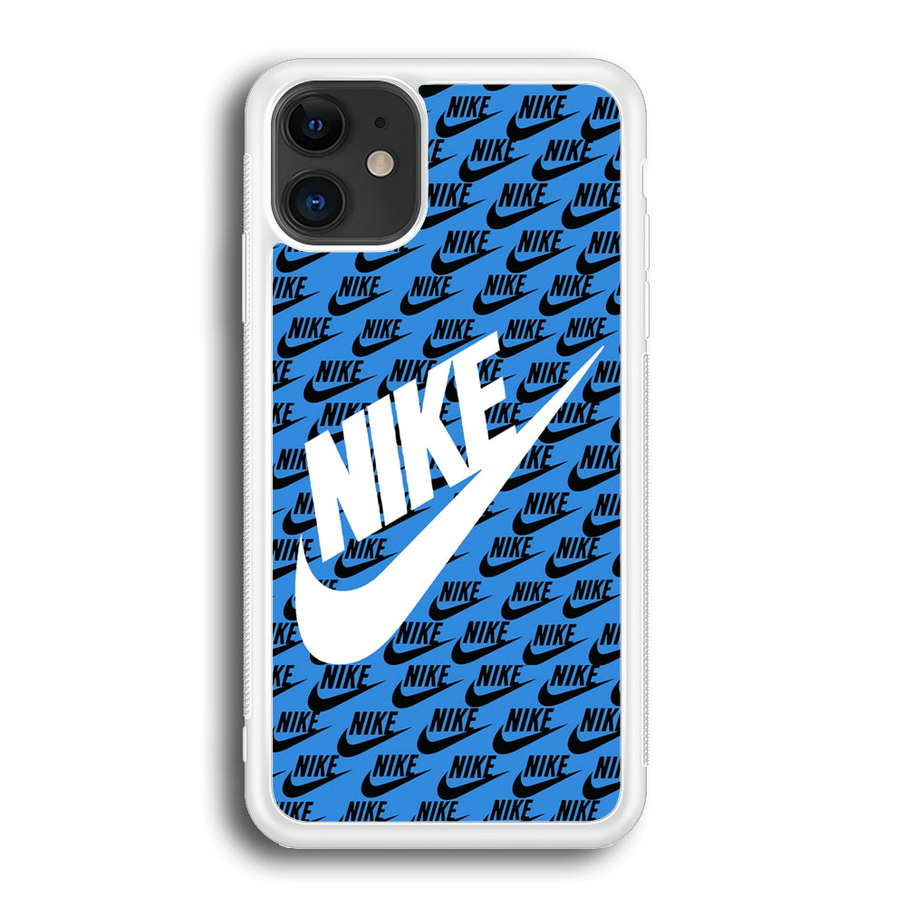 Nike Doodle Logo Blue iPhone 12 Case