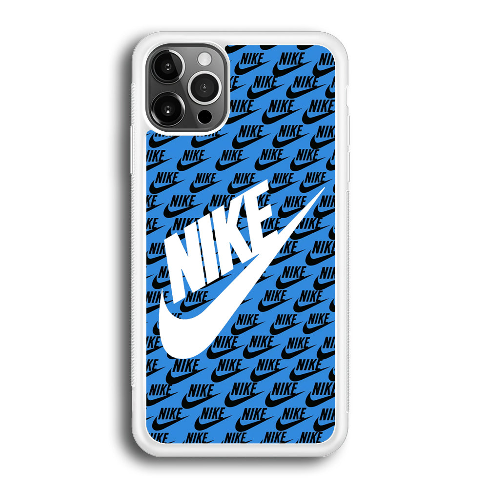 Nike Doodle Logo Blue iPhone 12 Pro Case