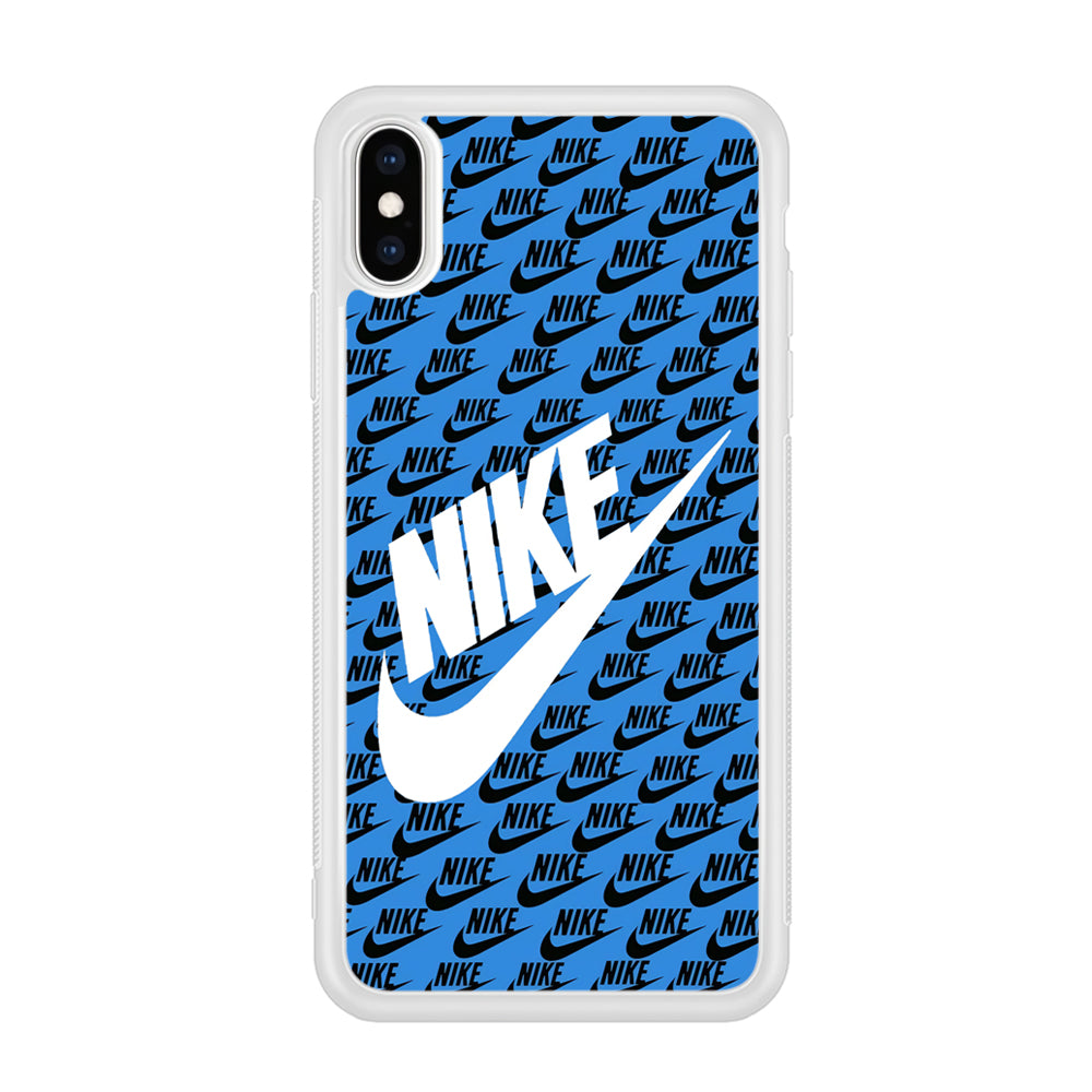 Nike Doodle Logo Blue iPhone X Case