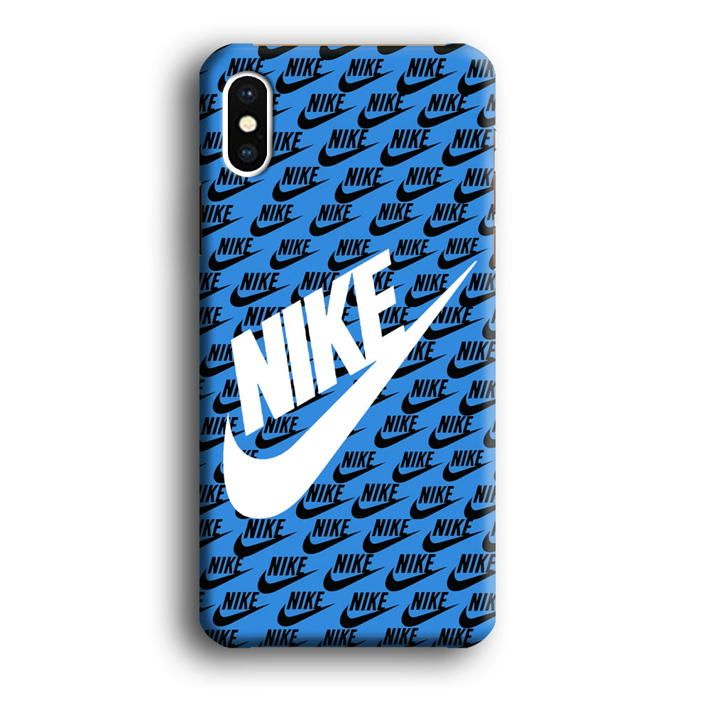 Nike Doodle Logo Blue iPhone X Case