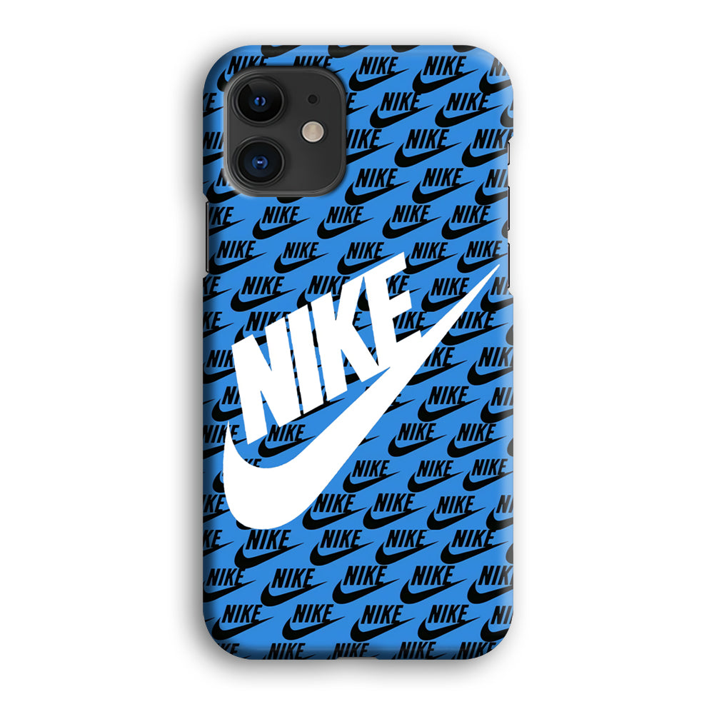 Nike Doodle Logo Blue iPhone 12 Case