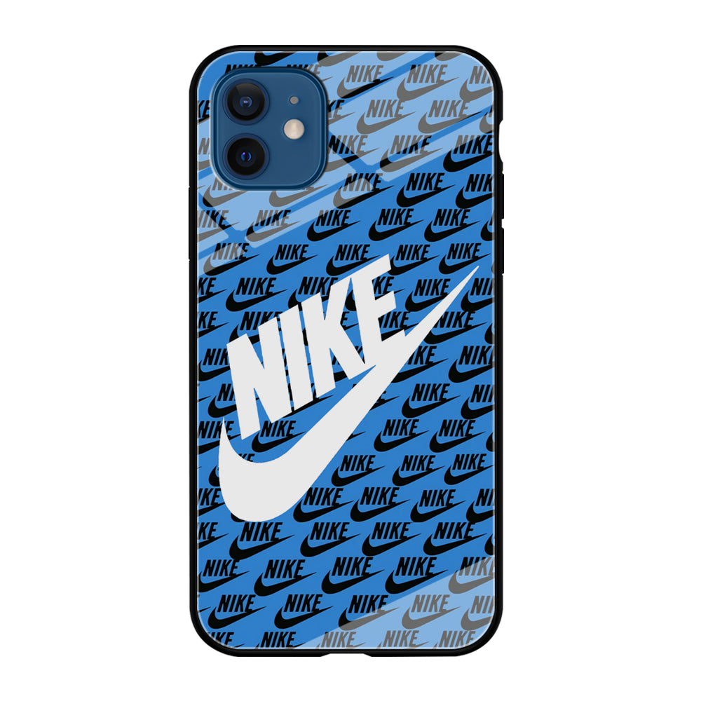 Nike Doodle Logo Blue iPhone 12 Case