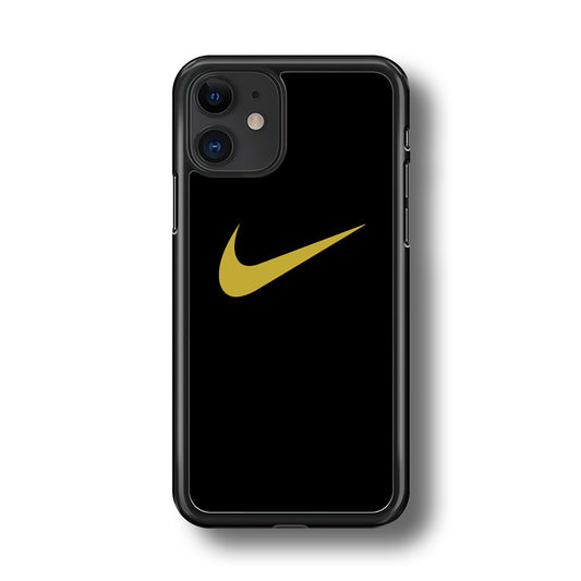 Nike Gold Logo Black iPhone 11 Case