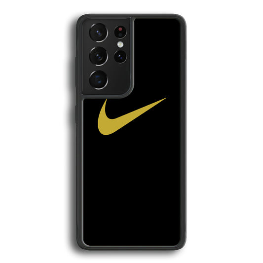 Nike Gold Logo Black Samsung Galaxy S21 Ultra Case