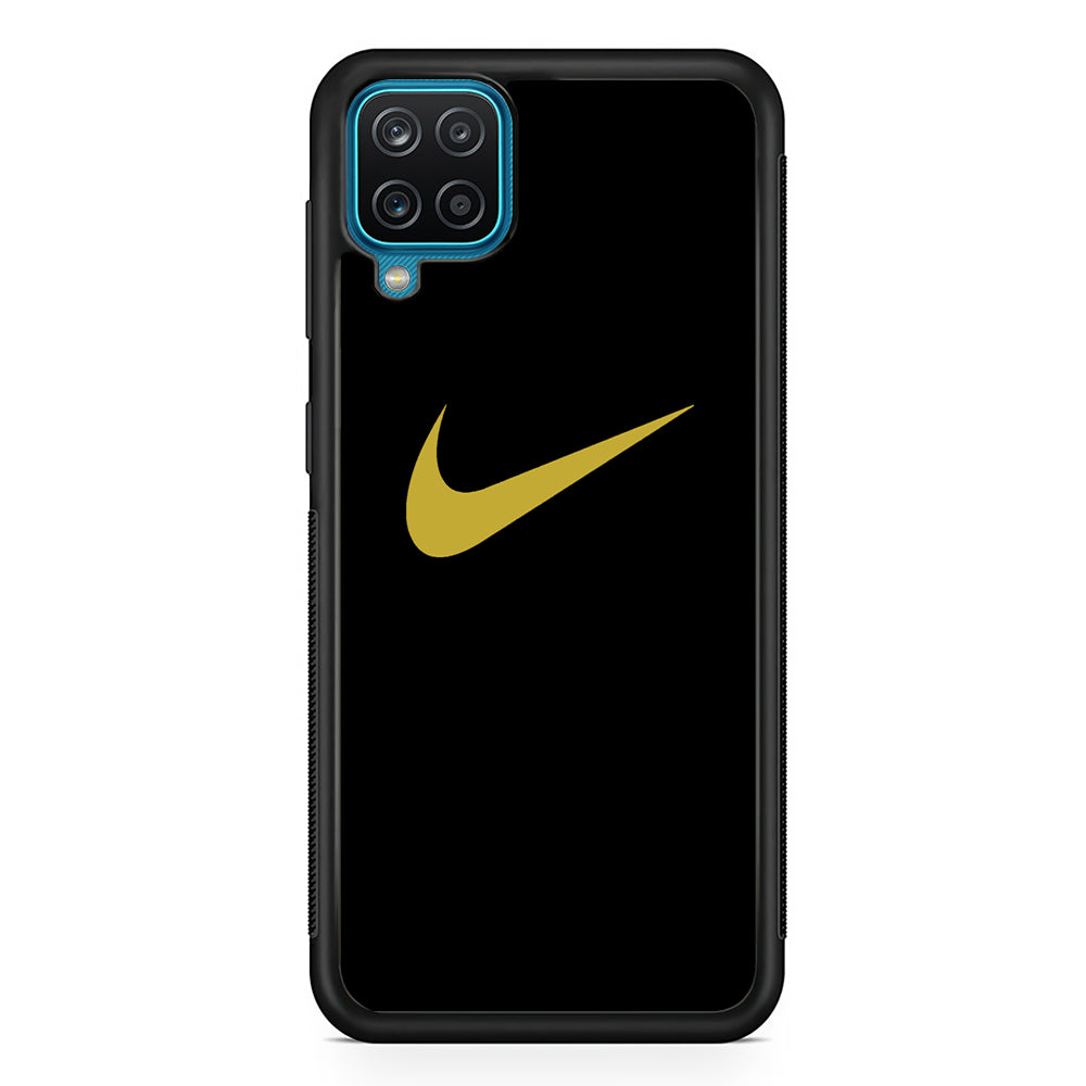 Nike Gold Logo Black Samsung Galaxy A12 Case