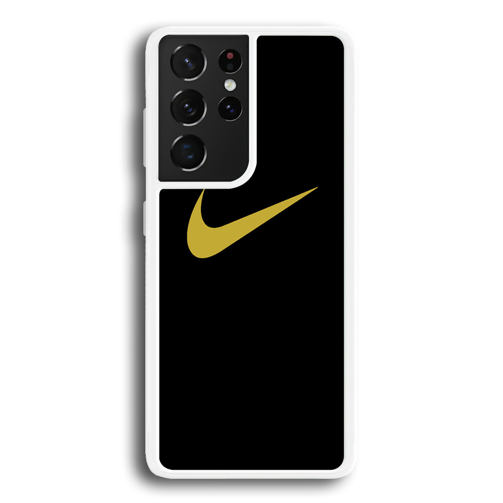 Nike Gold Logo Black Samsung Galaxy S21 Ultra Case