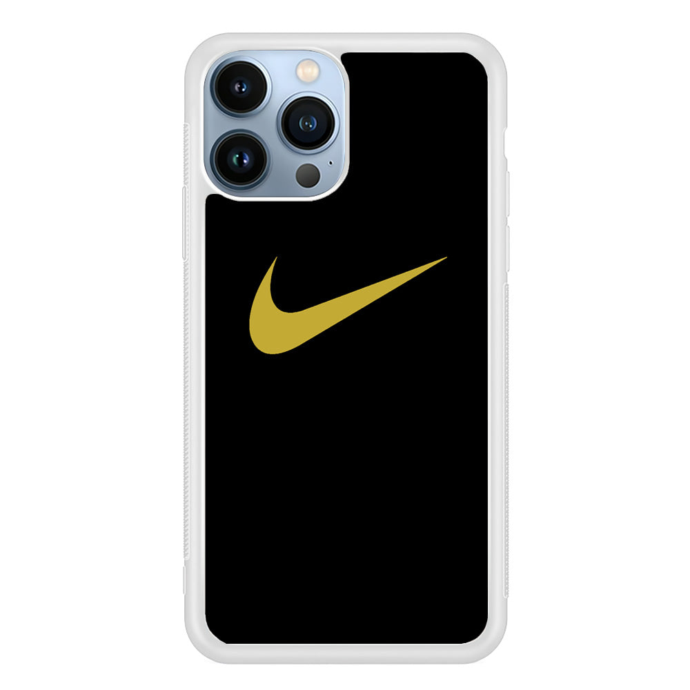 Nike Gold Logo Black iPhone 13 Pro Max Case