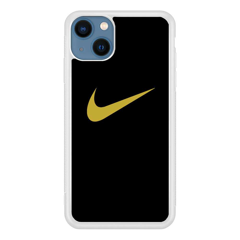 Nike Gold Logo Black iPhone 13 Case