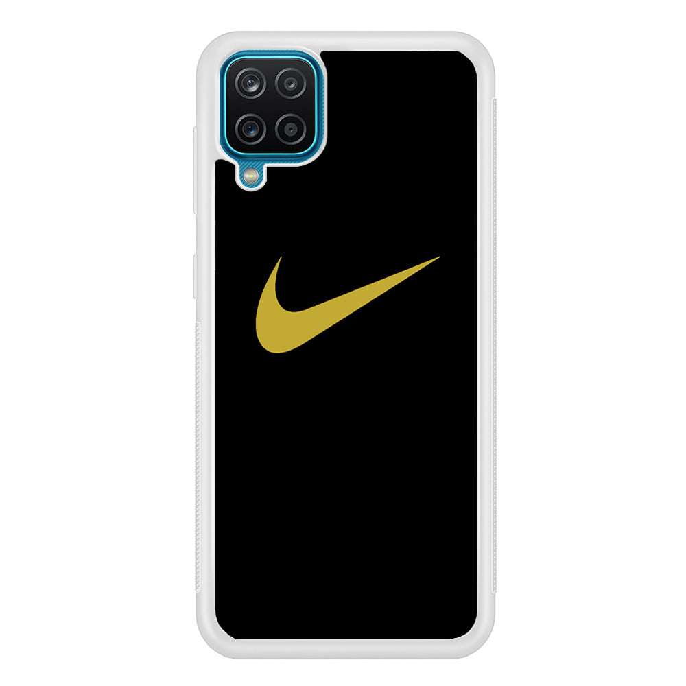 Nike Gold Logo Black Samsung Galaxy A12 Case