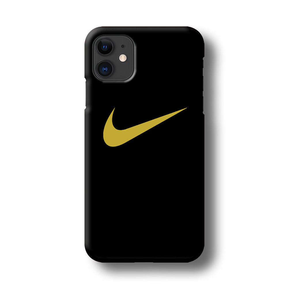 Nike Gold Logo Black iPhone 11 Case