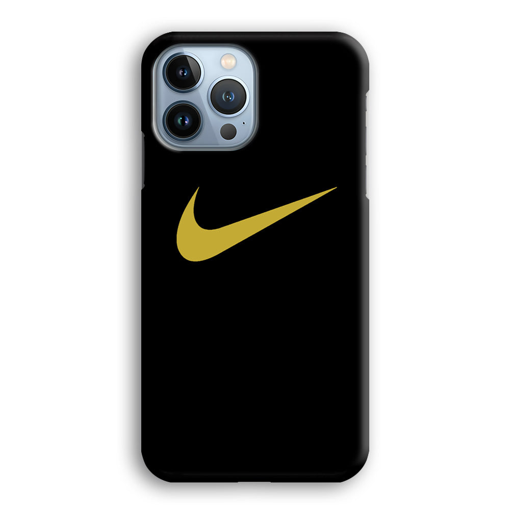 Nike Gold Logo Black iPhone 13 Pro Max Case