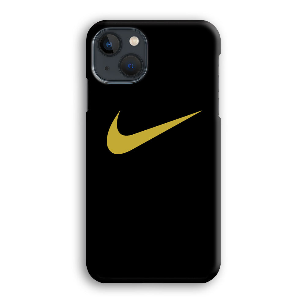 Nike Gold Logo Black iPhone 13 Case