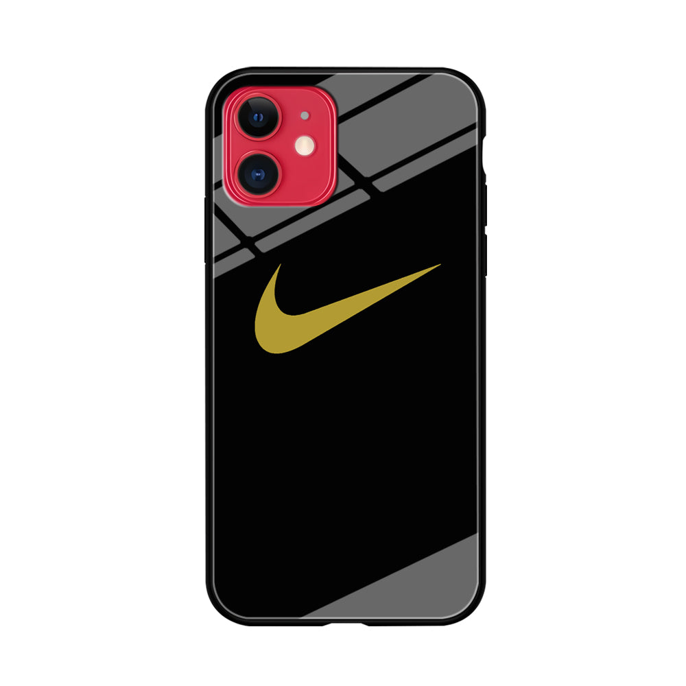 Nike Gold Logo Black iPhone 11 Case