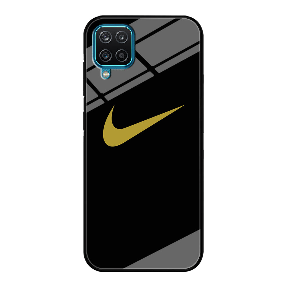 Nike Gold Logo Black Samsung Galaxy A12 Case