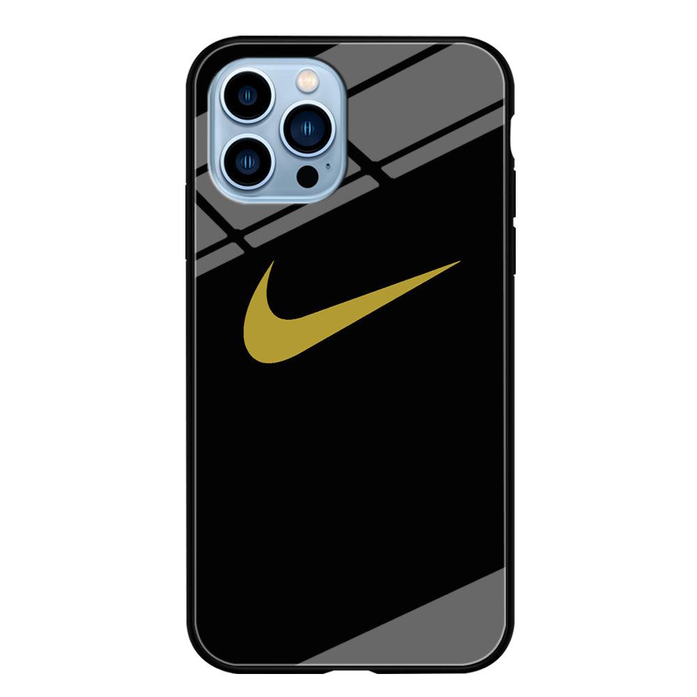 Nike Gold Logo Black iPhone 13 Pro Max Case