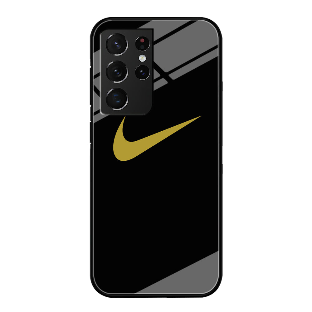 Nike Gold Logo Black Samsung Galaxy S21 Ultra Case