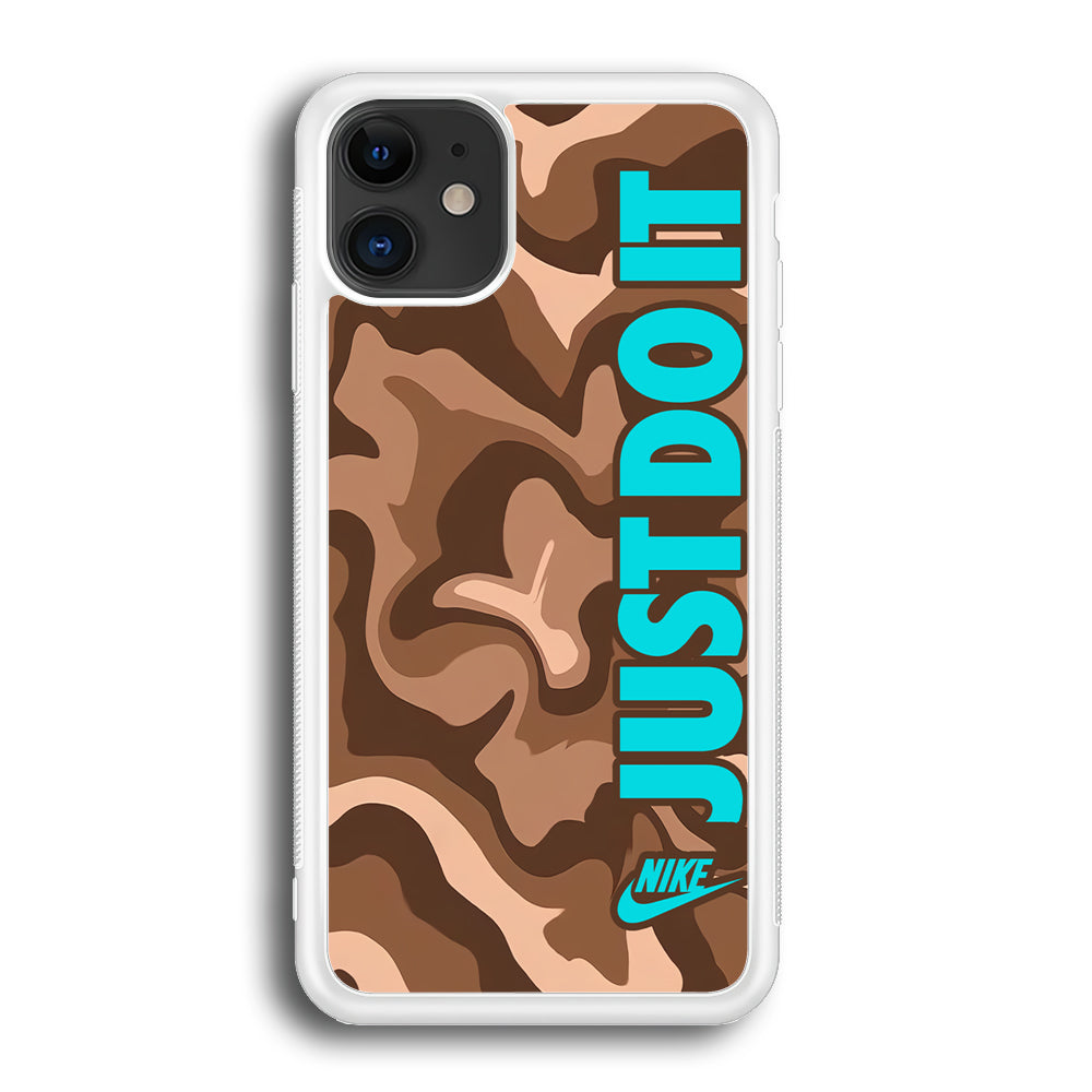 Nike Just Do It Marble Chocolate iPhone 12 Case