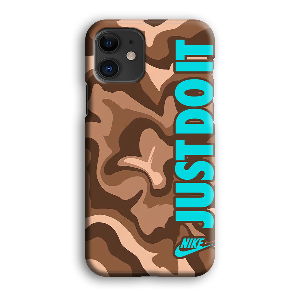 Nike Just Do It Marble Chocolate iPhone 12 Case